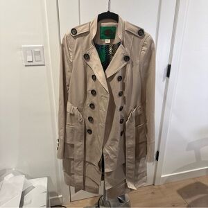 Anthropologie Idra Beige Double-Breasted Women's Trench Coat